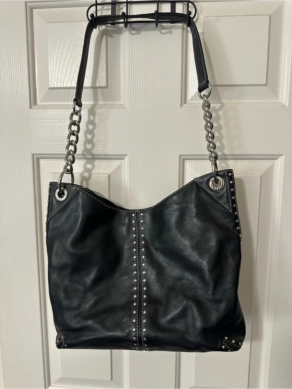 Micheal Michael Kors Black Uptown Astor shoulder bag studded leather bag